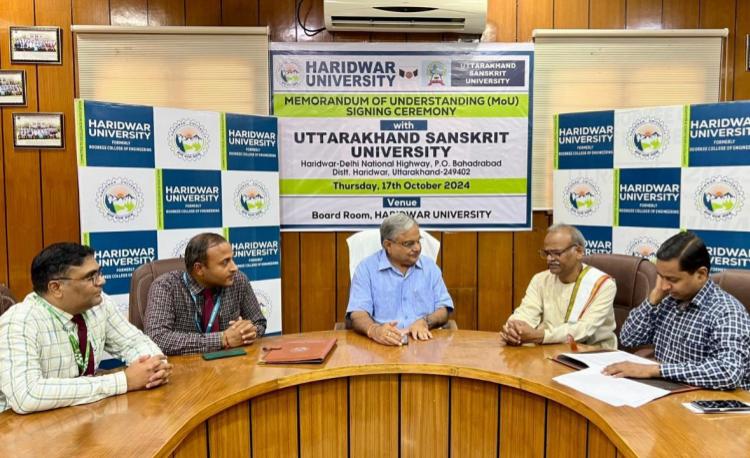 MoU between Haridwar University and Uttarakhand Sanskrit University